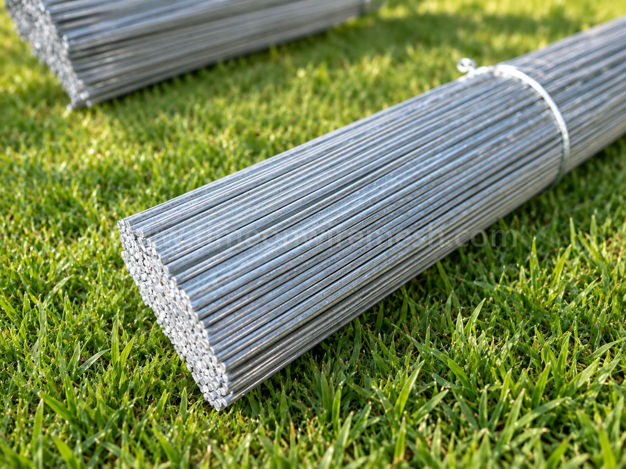 Bundles of galvanized straight cut wire