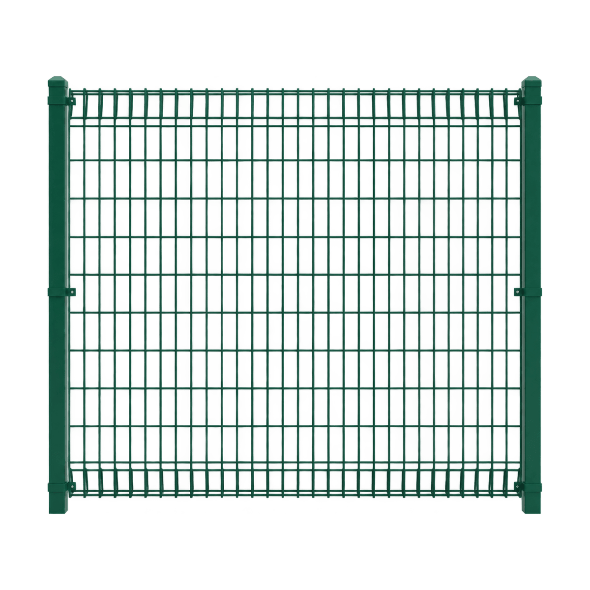 Green Roll-Top welded mesh fence panel with steel posts